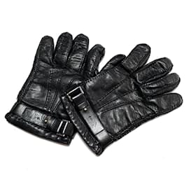 [Usado] Luvas PRADA Couro Preto Preto
