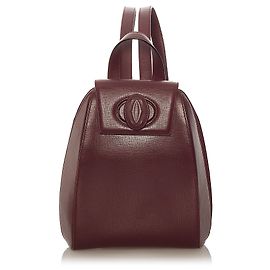 Cartier Red Must de Cartier Lederrucksack Rot Bordeaux