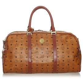 Bolsa de viagem em couro marrom Visetos MCM Marrom