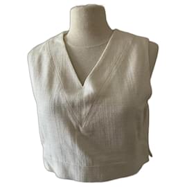 Top Chanel de algodão branco Branco