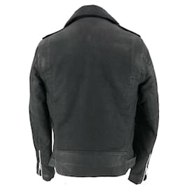 Balmain-Balmain jacket in black shearling with zip-Black