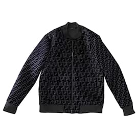Fendi-bomber jacket bomber jacket FENDI FF LOGO man size 50IT-Black