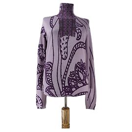 Etro Polo Pullover Lila Seide und Kaschmir Lila