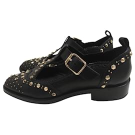 Twin Set Black leather flats with studs Black