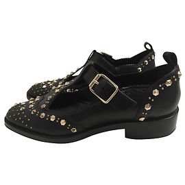 Twin Set Sapatilhas em pele preta com tachas Preto
