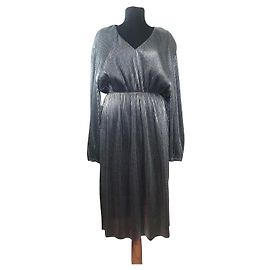 Designers Remix Kristen Kleid Silber V-Ausschnitt Silber