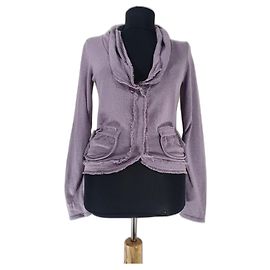 Cardigan Allude de caxemira e algodão roxo Roxo