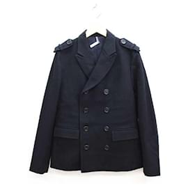 Dior-[Used] DIOR ▲ P coat / pea coat outer / long sleeve / epaulette / shoulder boards / 8H3141950315 black / black men's 44-Black