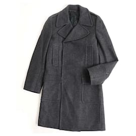 Dolce & Gabbana-[Used] Dolce & Gabbana Lining Logo Full Pattern Filled Fly Fly Chester Coat / Long Coat Gray 46 Made in Italy-Grey