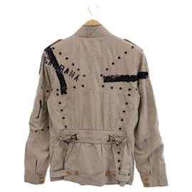 Dolce & Gabbana-[Used] Dolce & Gabbana 04SS Graffiti Paint Military Jacket-Beige