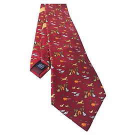 Corbata de seda Salvatore Ferragamo roja The Farm Roja