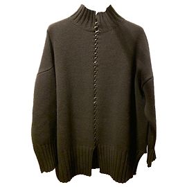Pier Antonio Gaspari Großer Pullover aus schwarzer Wolle Schwarz