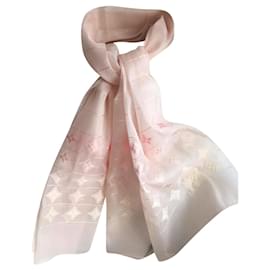 Louis Vuitton Monogram Vuitton silk stole Pink