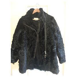 Sandro Mongolia black lambskin fur jacket Black