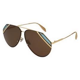 Alexander Mcqueen-Sunglasses Alexander McQueen GOLD model AM0092S-Golden