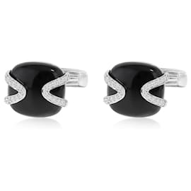 Autre Marque-Gold cufflinks with onyx-Other