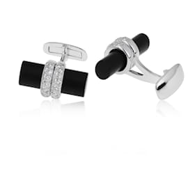 Autre Marque-Gold cufflinks with diamonds-Other
