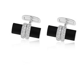 Autre Marque-Gold cufflinks with diamonds-Other
