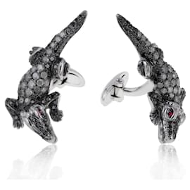 Autre Marque-Paolo Piovan Coccodrillo gold cufflinks-Other