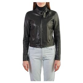 Prada Lederjacke Schwarz