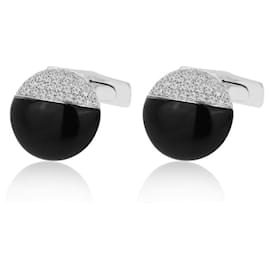 Autre Marque-Cufflinks with diamonds and onyx-Other