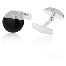 Autre Marque-Cufflinks with diamonds and onyx-Other