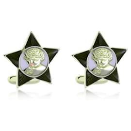 Autre Marque-Gold cufflinks with Gourji enamel-Other