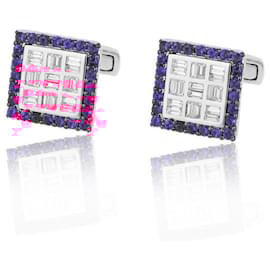 Autre Marque-Gold cufflinks with rubies and diamonds-Other