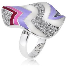 Bague en émail vintage Roberto Coin Multicolore