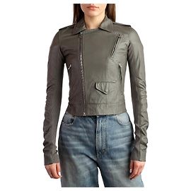 Rick Owens Leather Jacket Grey