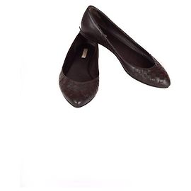 Bottega Veneta Bailarinas con tejido Castaño