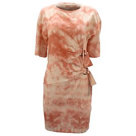 Roberto Cavalli Vestido de malha tie-dye com fivela em viscose rosa Rosa