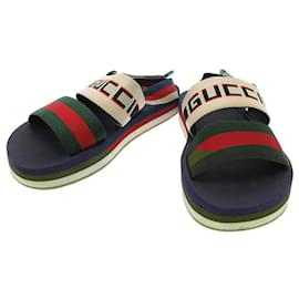 Gucci-[Used]  GUCCI logo design strap sandals multi 522882-Multiple colors