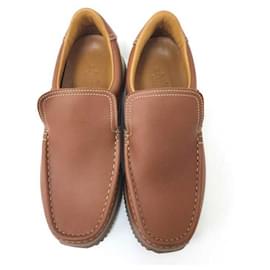 Hermès-[Used]  Hermes HERMES turbo leather slip-on sneakers brown used as good as new-Brown