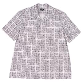 Fendi-[Used]  Fendi FENDI Shirt 20SS Short Sleeve Total Pattern Cotton Tops Men's Made in Italy 43 (L equivalent) White Black Men's Shirt-Black,White