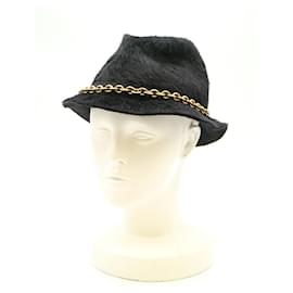 Yves Saint Laurent-[Used]  YVES SAINT LAURENT rive gauche Yves Saint Laurent 2007AW Chain decoration Lapin fur hat Black 57-Black