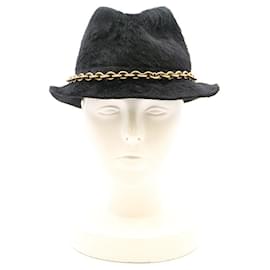 Yves Saint Laurent-[Used]  YVES SAINT LAURENT rive gauche Yves Saint Laurent 2007AW Chain decoration Lapin fur hat Black 57-Black