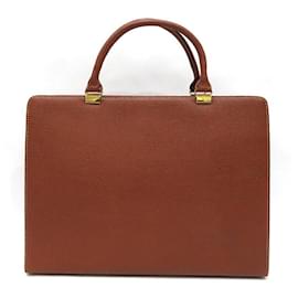 Yves Saint Laurent-[Used]  Yves Saint Laurent bag leather AB rank business bag document bag YVES SAINT LAURENT hand brown men's tomorrow music-Brown