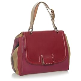 Fendi-Fendi Red Silvana Leather Satchel-Red,Multiple colors