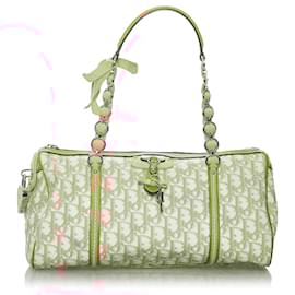 Dior-Dior Brown Dior Oblique Romantique Canvas Handbag-Brown,Beige