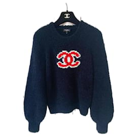 Chanel-NEW 2019 CC Teddy Pullover-Navy blue