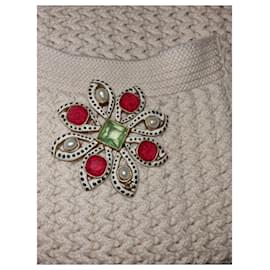 Chanel-Grande broche exceptionnelle CHANEL métal émaille perles strass-Multicolore