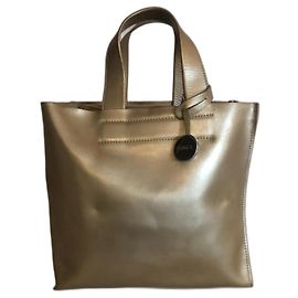 Bolsa Furla de couro bege dourado Bege Dourado