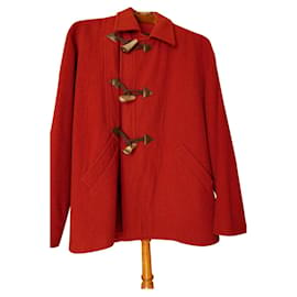 Hermès-Duffle coat-Dark red