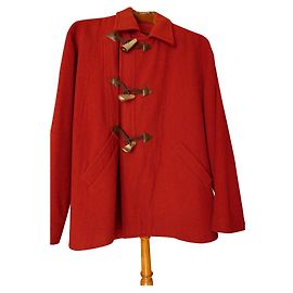 Hermès Duffle Coat Burgundy Wool Dark red
