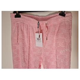 Juicy Couture-JUICY COUTURE pantaloni della tuta in velluto rosa-Rosa