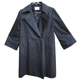 Sandro black cotton lightweight coat size 36 Black