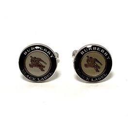 [Usado] Burberry Black Label Abotoaduras Preto x Prata Material Metal Preto Prata