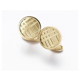 Thomas Burberry [Usado] Bom estado ■ BURBERRY Abotoaduras redondas Abotoaduras ■ Bom estado ■ BURBERRY Burberry Abotoaduras redondas Abotoaduras Gold Color Check Acessórios Marca Roupas Antigas Dourado