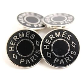 Hermès-[Used]  Good ▼ HERMES Hermes Serie Motif Cufflinks / Cufflinks Black x Silver Men-Black,Silvery